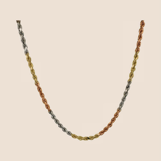 3MM Tri Color Rope Chain 